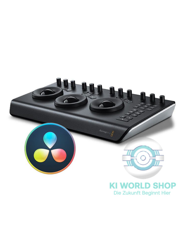 Blackmagic DaVinci Resolve Micro Panel + Gratis DaVinci Resolve Studio – professionelles Farbkorrektur-Panel für DaVinci Resolve, erhältlich bei KI-Worldshop.
