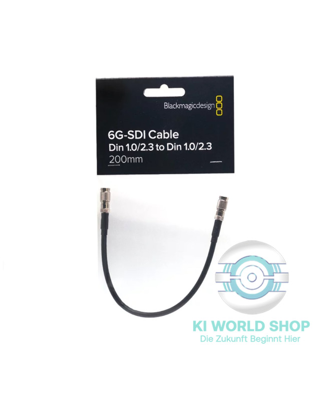 Blackmagic Design BNC-Kabel Din1.0/2.3 auf Din1.0/2.3 200mm – hochwertiges 6G-SDI-Kabel, erhältlich bei KI-Worldshop