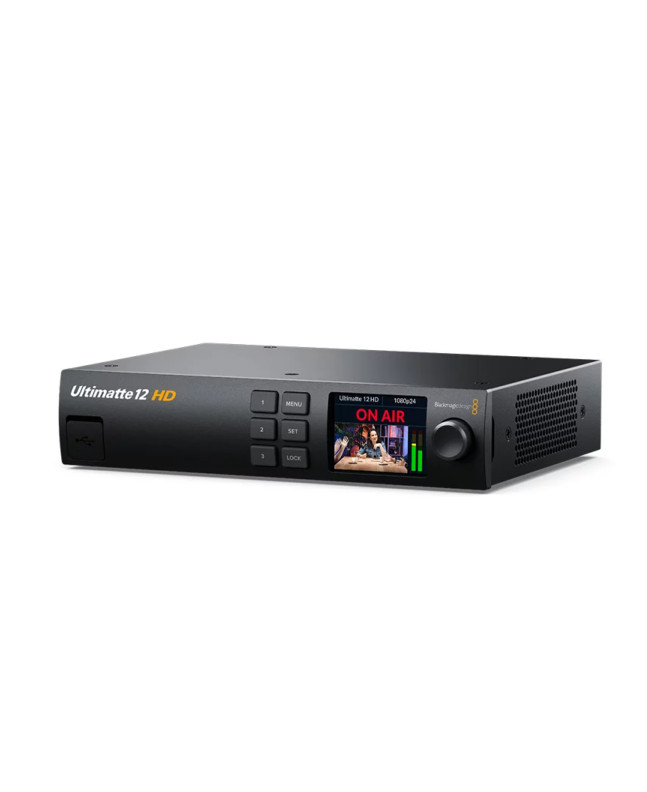 Blackmagic Design Ultimatte 12 HD Frontansicht – Echtzeit-Compositing-Prozessor für Broadcast-Grafiken