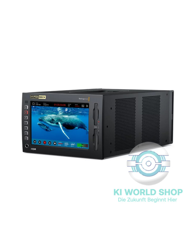 Blackmagic HyperDeck Extreme 4K HDR – Frontansicht mit Display
