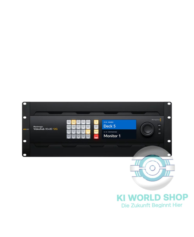 Blackmagic Videohub 80x80 12G – professioneller 12G-SDI Videorouter mit 80x80 Kreuzschiene