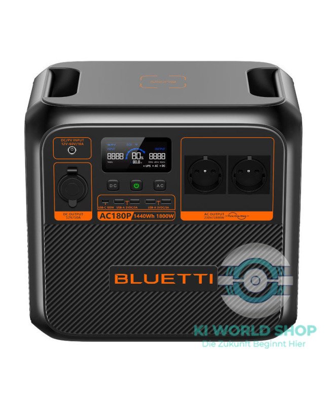 BLUETTI AC180P Tragbare Powerstation 1800W 1440Wh Stromversorgung
