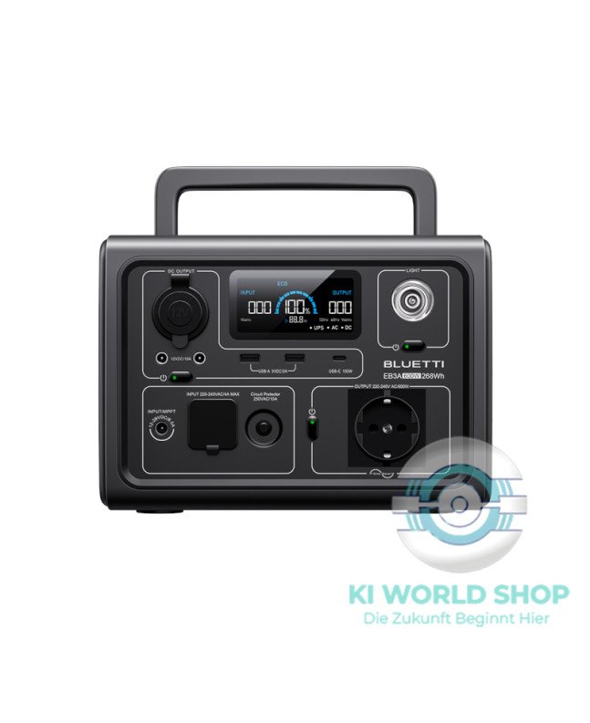 BLUETTI EB3A Portable Powerstation 600W, 268Wh Stromversorgung