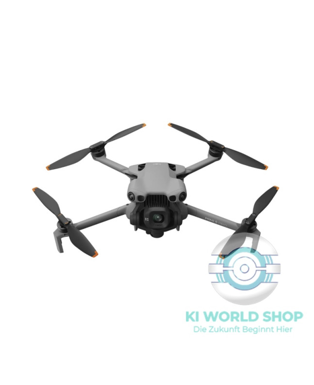 DJI Mini 5 Pro Drohne in der Vorderansicht mit Propellern