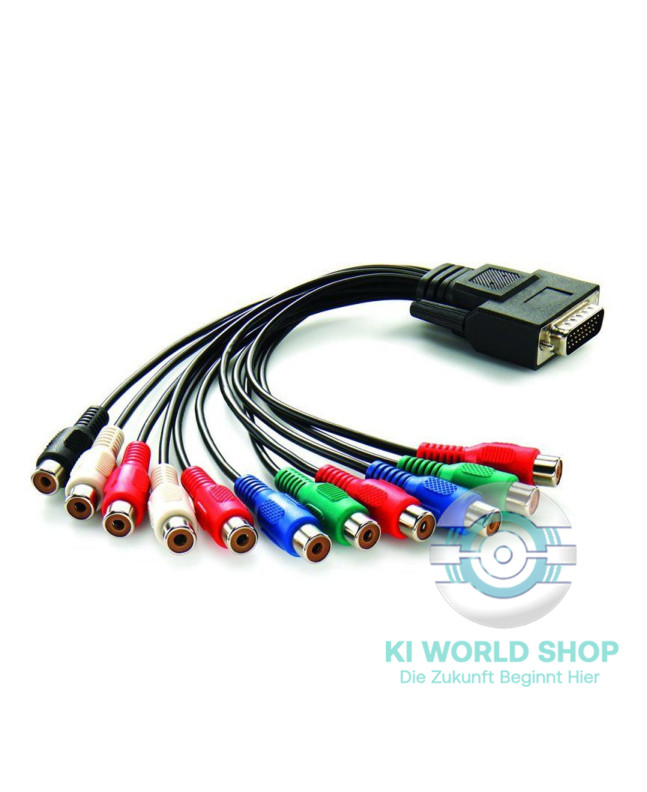 Blackmagic Intensity Pro/Extreme Kabelpeitsche – analoges Video- und Audio-Breakout-Kabel mit RCA-Buchsen (Component/Composite) für Capture-Karten