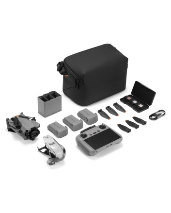 Lieferumfang der DJI Mini 5 Pro Fly More Combo mit Drohne, RC2 Fernsteuerung, drei Akkus, Ladehub, Tasche und Zubehör