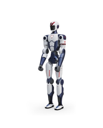 Detailaufnahme des Unitree R1 EDU-U5 mit integrierter Stereo-Kamera und Sensorik für KI-gestützte Forschung
